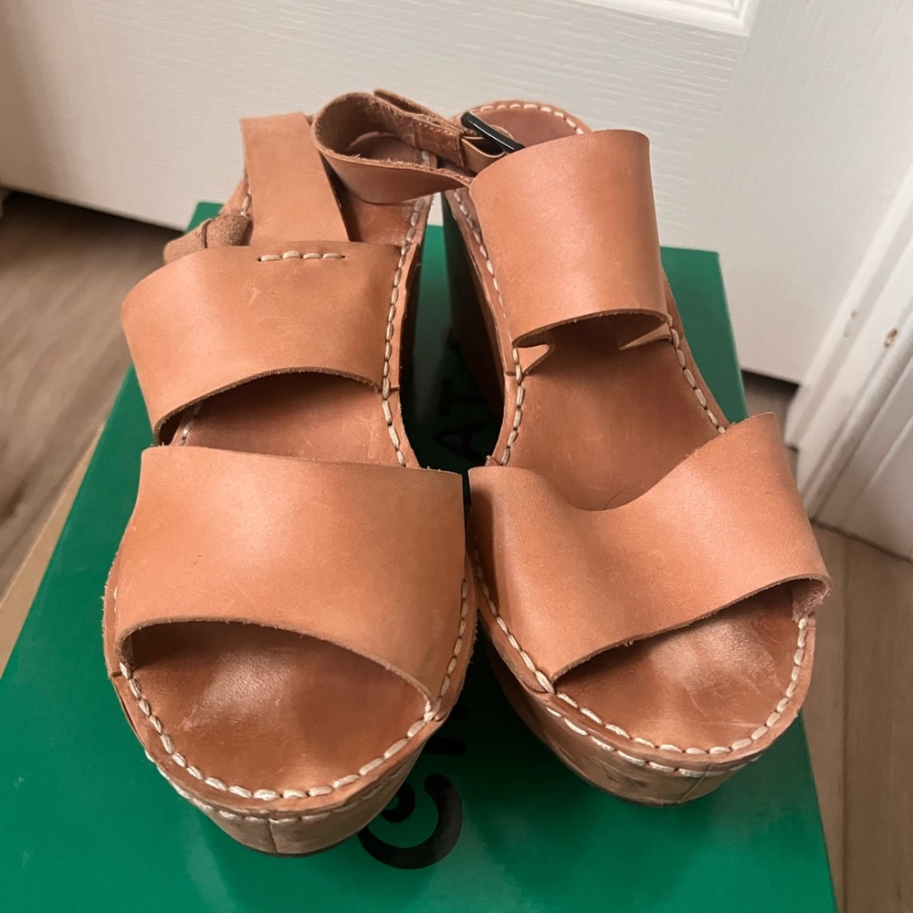 Chocolat Blu Tan Leather Mules